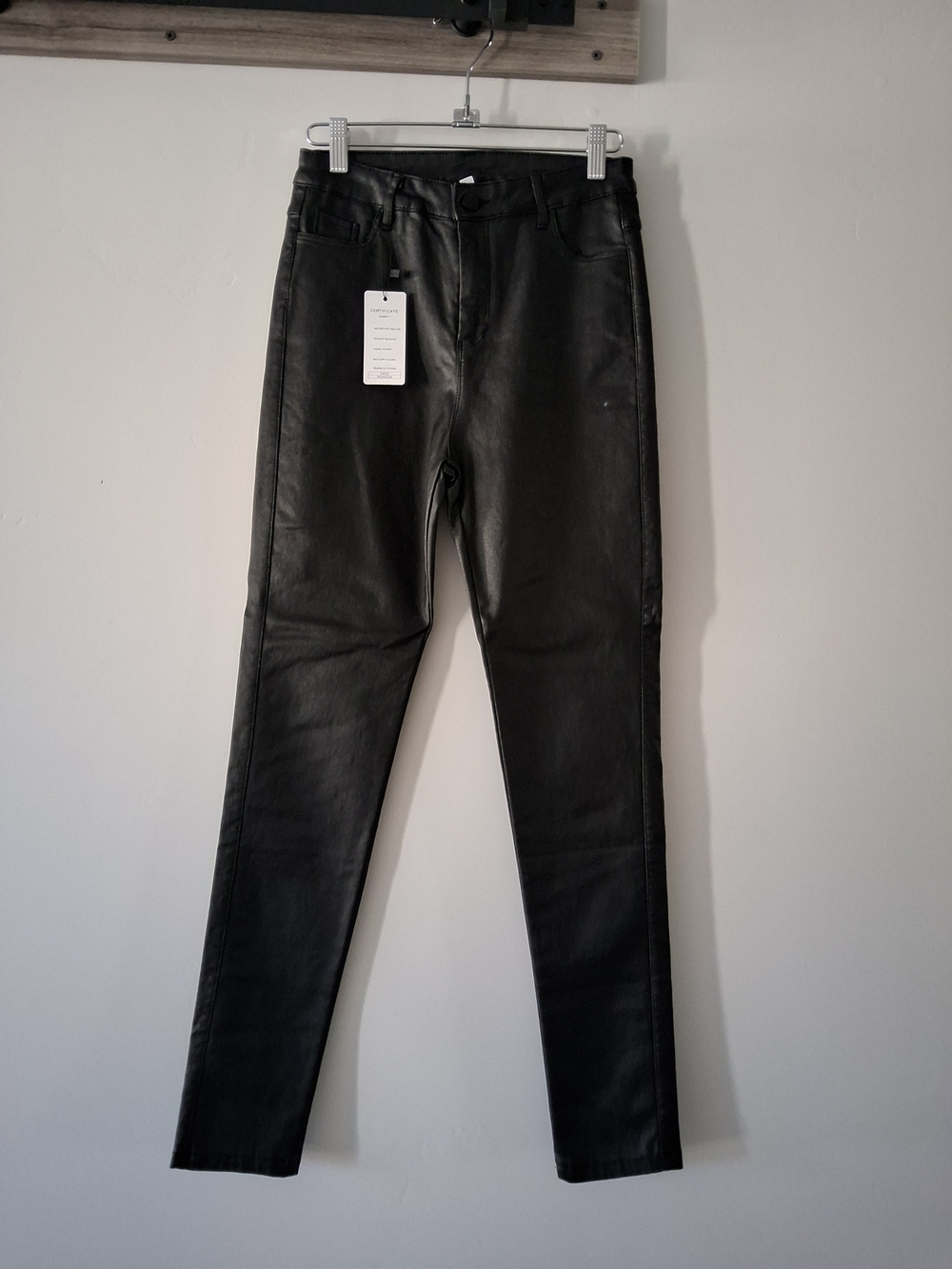 Women's Black Faux Leather Skinny Pants